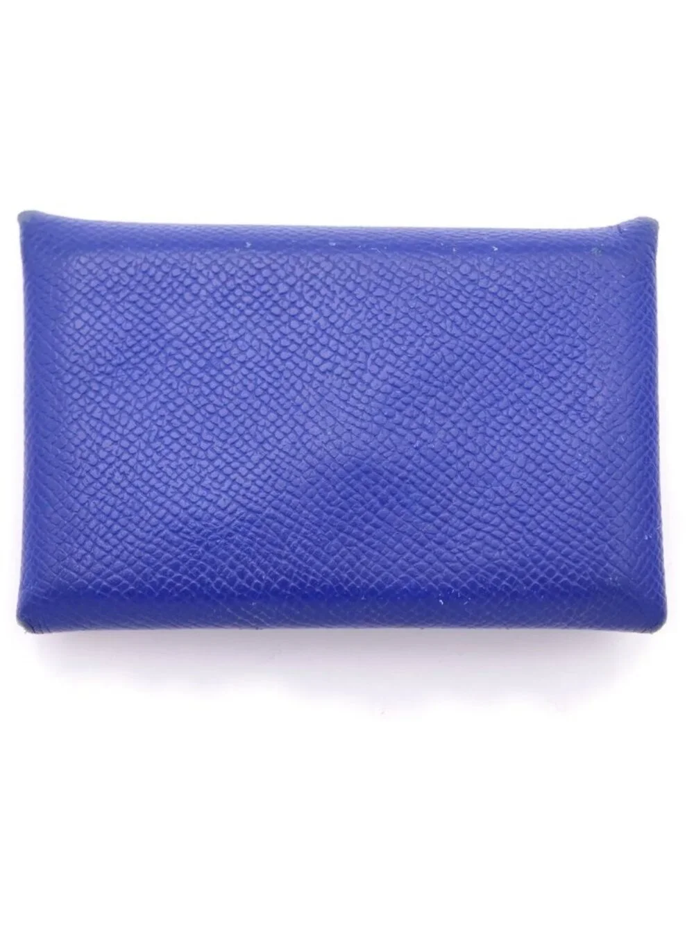 Hermes Calvi Coin Case Pouch Epsom Blue Electric